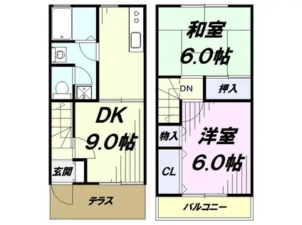 エーデルハイムスズキB(2DK/1階)の間取り写真