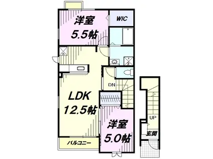 グランソレイユ(2LDK/2階)の間取り写真