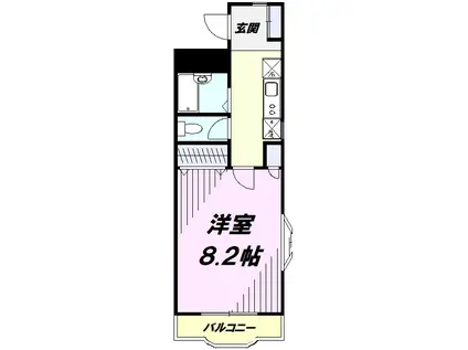 第5ハピネス(1K/2階)の間取り写真