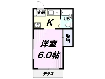 メゾンアイラ(ワンルーム/1階)の間取り写真