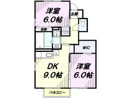 エクセル平山 壱(2DK/1階)の間取り写真