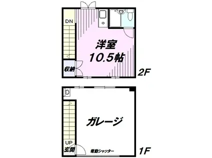 マーヴェラス立川(ワンルーム/1階)の間取り写真