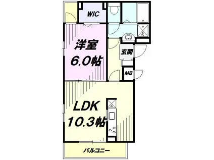 アイ.ヴィレッジⅢ(1LDK/3階)の間取り写真