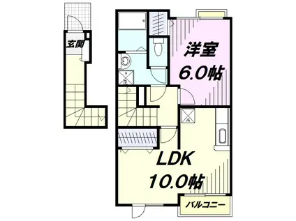 グランデ・ミズホ(1LDK/2階)の間取り写真