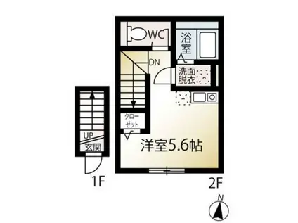 MQUARTO東大和(ワンルーム/2階)の間取り写真