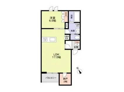 FIORI(1SLDK/2階)の間取り写真