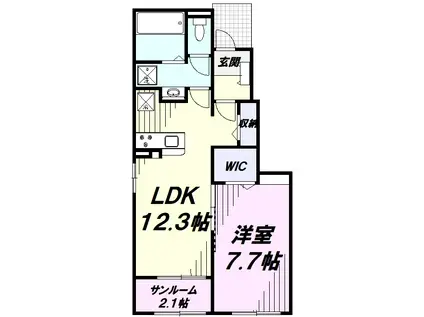 フィレール(1LDK/1階)の間取り写真