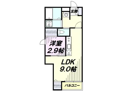 エミ・アミティエ立川羽衣(1LDK/3階)の間取り写真