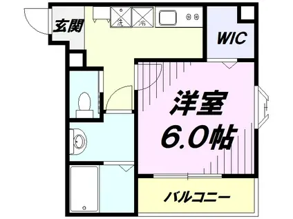 MELDIA青梅(1K/2階)の間取り写真