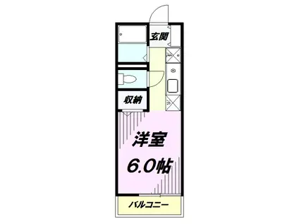 アイアンフラッツ(1K/2階)の間取り写真