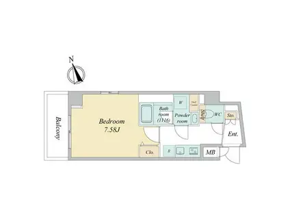 N-STAGE NISHIKUNITACHI(1K/1階)の間取り写真