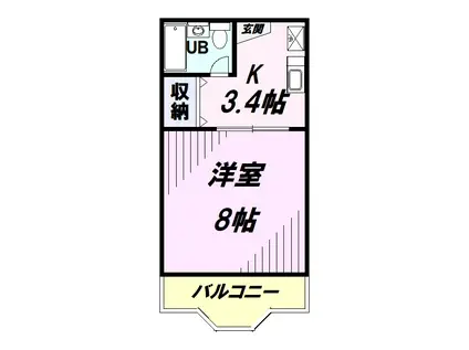 コーポニューパール(1K/3階)の間取り写真