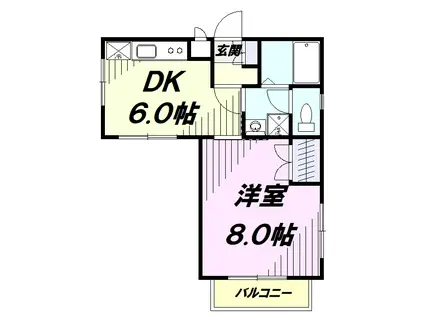 エグゼクティブ立川(1DK/3階)の間取り写真
