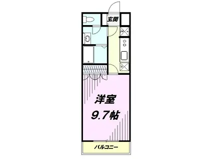 ラフィーネ(1K/1階)の間取り写真