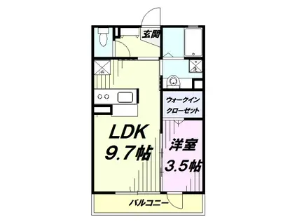 アニバーサリー(1LDK/1階)の間取り写真