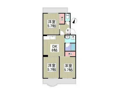 旭が丘カサヴェール(3LDK/1階)の間取り写真