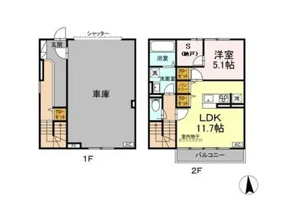グランテージC(1SLDK/2階)の間取り写真