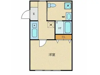 YS ビル(1K/4階)の間取り写真