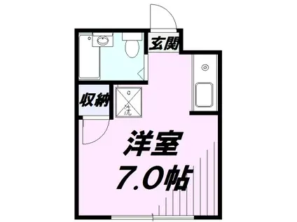 ビラメゾン国立(ワンルーム/1階)の間取り写真