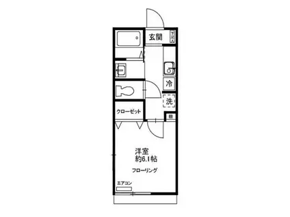 ハイツ シンフォニー(1K/1階)の間取り写真