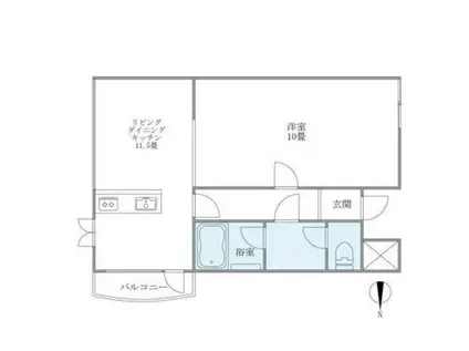スカイフィールド国立(1LDK/2階)の間取り写真