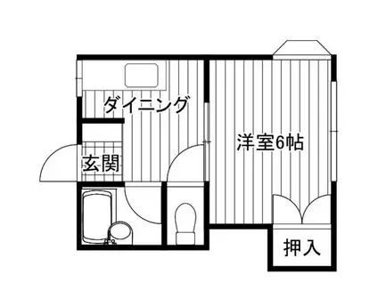 国立第2グリーンコーポ(1DK/2階)の間取り写真