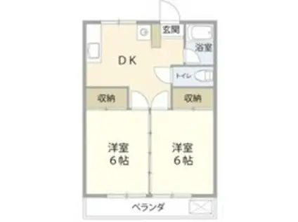 清水マンション(2DK/1階)の間取り写真