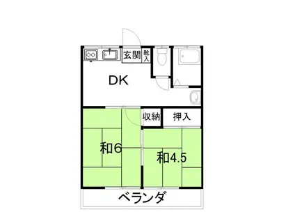 コーポ井上(2DK/1階)の間取り写真