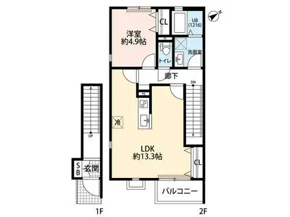 DURA CASA MIHORI(1LDK/2階)の間取り写真
