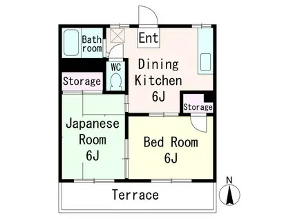 第二フラワーハイツ(2DK/1階)の間取り写真