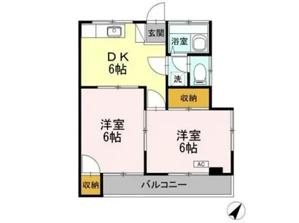 コーポユキ(2DK/2階)の間取り写真