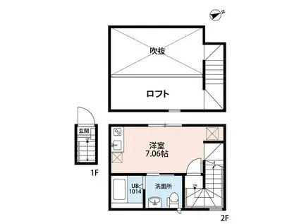 クリア立川(ワンルーム/2階)の間取り写真