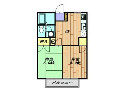 プラムヒルサワダ(2DK/2階)の間取り写真