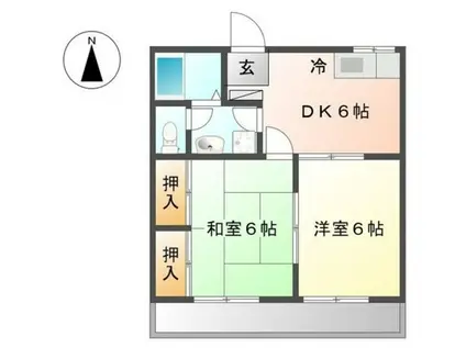 ハイムマルセン(2DK/1階)の間取り写真