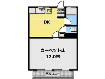 三晴マンション(1DK/1階)の間取り写真