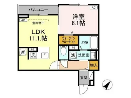 ASSET-COURT曙町(1LDK/3階)の間取り写真