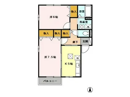 アネックスY(2K/1階)の間取り写真