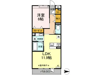 SPIRALTOWN(1LDK/3階)の間取り写真