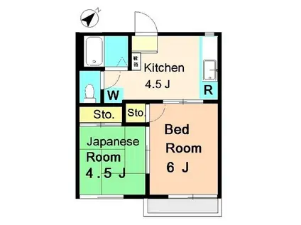 ハイツKANOTO(2DK/2階)の間取り写真