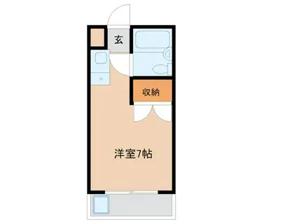 ウイステリア国立(ワンルーム/1階)の間取り写真