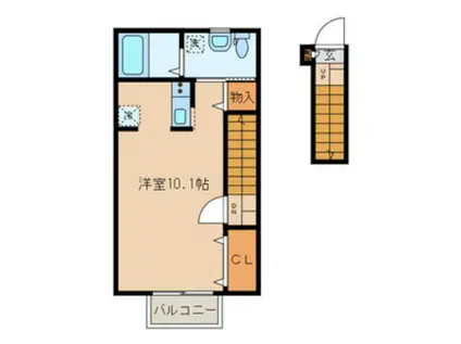 シャングリラ(1LDK/2階)の間取り写真