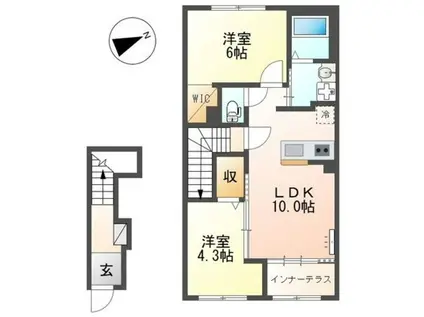 LA RECOLTE (2LDK/2階)の間取り写真