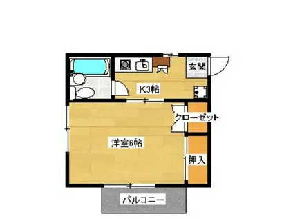 TMハシモト(1K/1階)の間取り写真
