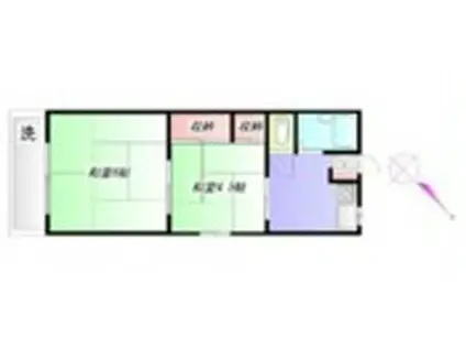 コーポ静風(2K/1階)の間取り写真