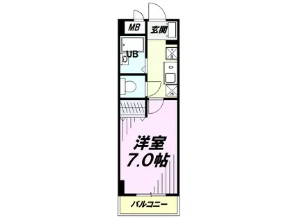 ウィステリアガーデン(1K/3階)の間取り写真