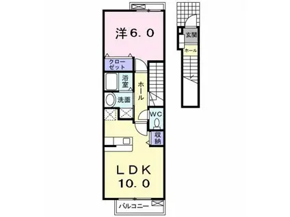 ベラカーサ(1LDK/2階)の間取り写真