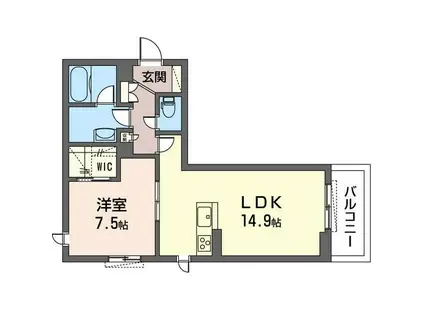 SKY CROSS(1LDK/3階)の間取り写真