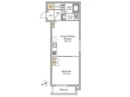 ザ・フォレスト立川(1LDK/1階)の間取り写真