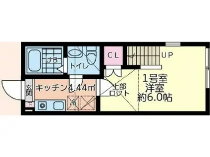 シティハイツ高幡不動(1K/1階)の間取り写真