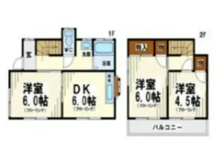 青梅線 宮ノ平駅 徒歩24分 2階建 築46年(3DK)の間取り写真
